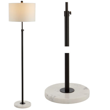 June 65" Adjustable Metal/Marble LED Floor Lamp - JONATHAN Y
